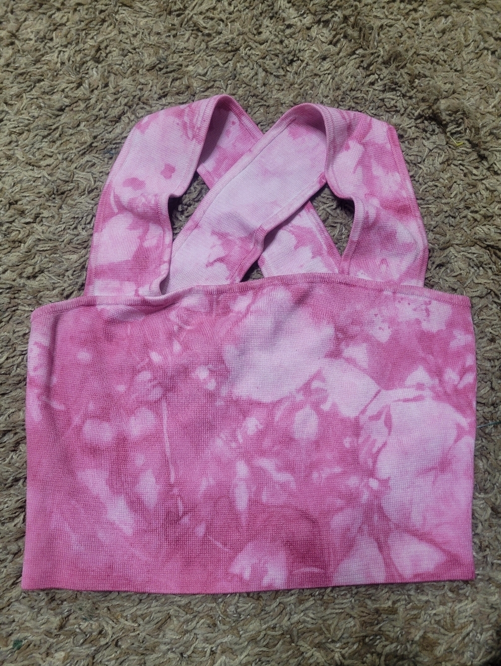 Babaton Light Pink Tie-Dye Knit Top